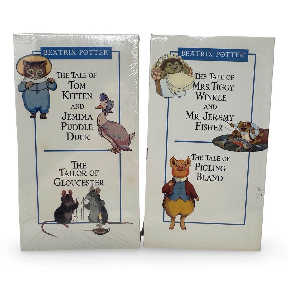 Vintage Beatrix Potter VHS Tape Lot 2 Set One Factory Sealed Mrs Tiggy-Winkle